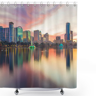 Personality  Orlando, Florida, USA Downtown City Skyline From Eola Park Shower Curtains