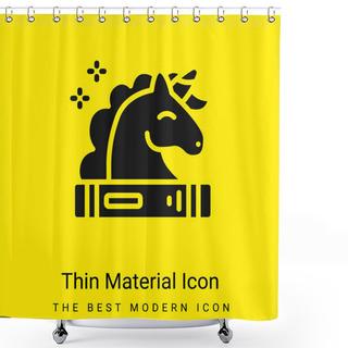 Personality  Book Minimal Bright Yellow Material Icon Shower Curtains