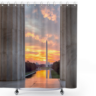 Personality  Brilliant Sunrise Over Reflecting Pool DC Shower Curtains