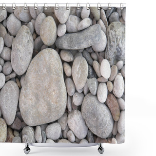 Personality  Pebbles Outdoor Detail  On Background,close Up Shower Curtains