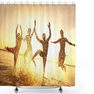 Personality  Happy Friends In Summertime Shower Curtains