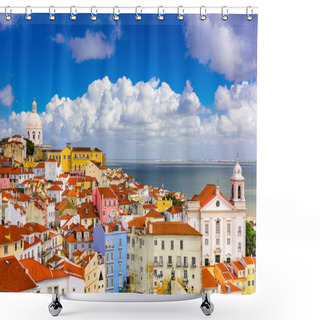 Personality  Alfama Lisbon Cityscape Shower Curtains