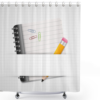 Personality  Blank Paper With Notebook Vector Shower Curtains