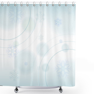 Personality  Abstract Winter Light Blue Background With Snowflakes Shower Curtains
