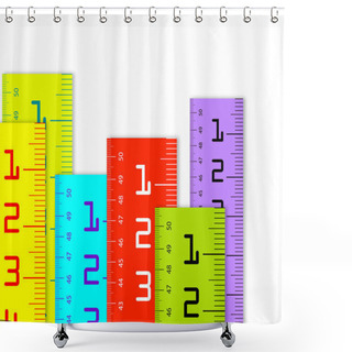 Personality  Millimeter And Inch Rulers Shower Curtains