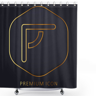 Personality  Angular Ruler Golden Line Premium Logo Or Icon Shower Curtains