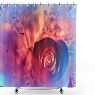 Personality  Dreamy Rose Flowers Background Shower Curtains