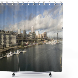 Personality  Blue Skies Over Commencement Bay In Tacoma Washington Shower Curtains