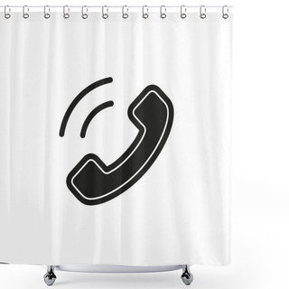 Personality  Call Center Icon - Customer Support Service - Communication Icon. Flat Pictogram - Simple Icon Shower Curtains