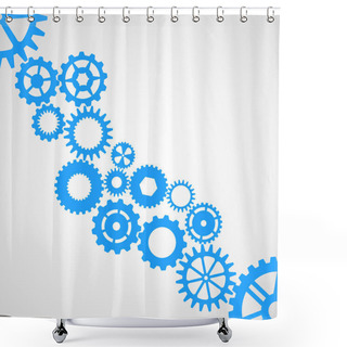 Personality  Blue Cogwheels Shower Curtains