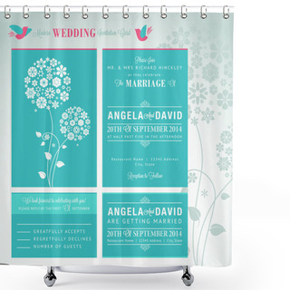 Personality  Modern Wedding Invitation Card Set Shower Curtains