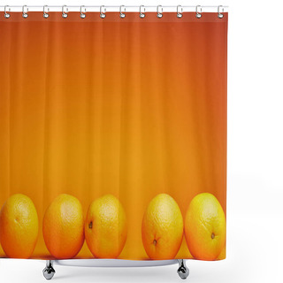 Personality  Close-up View Of Fresh Ripe Oranges On Orange Background Shower Curtains