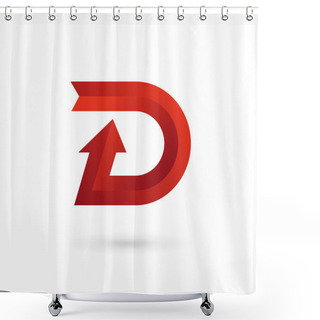 Personality  Letter D Arrow Ribbon Logo Icon Design Template Elements Shower Curtains