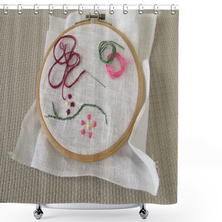 Personality  Embroidery With Flower Tendril Shower Curtains