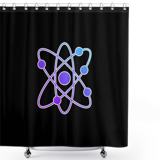 Personality  Atom Blue Gradient Vector Icon Shower Curtains