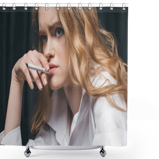 Personality  Woman Smoking Cigarette Shower Curtains