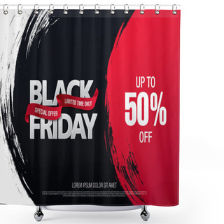 Personality  Black Friday Sale Banner Shower Curtains
