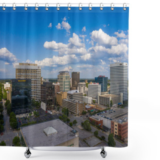Personality  Drone Aerial Panorama Of Downtown Columbia South Carolina SC Shower Curtains