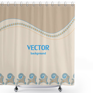 Personality  Ethnic Pattern Background With Goats - Vector Illustration Shower Curtains