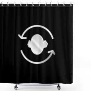 Personality  Arrows Couple Around A Head Silhouette Silver Plated Metallic Icon Shower Curtains