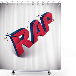 Personality  Shattered Red Rap Word Shower Curtains