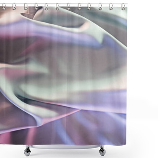 Personality  Green And Violet Shiny Satin Fabric Background Shower Curtains