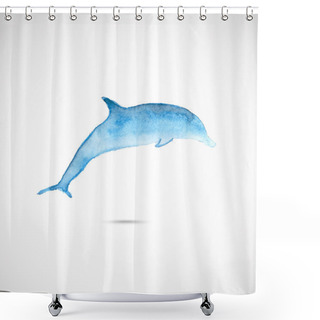 Personality  Watercolor Dolphin Shower Curtains