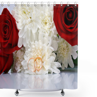 Personality  Flowers And Rings Shower Curtains