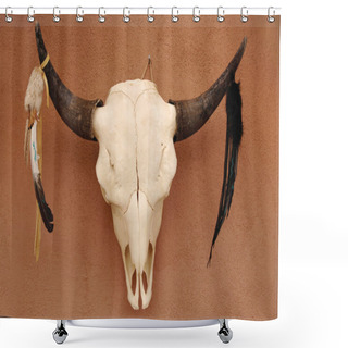 Personality  Pueblo Bull Skull Shower Curtains