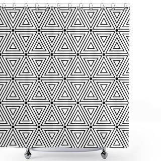 Personality  Hexagons And Triangles Texture. Seamless Geometric Pattern.  Shower Curtains