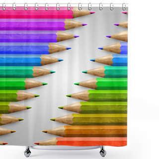Personality  Composition With Colorful Pencils Shower Curtains