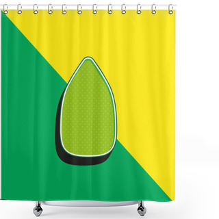 Personality  Almond Green And Yellow Modern 3d Vector Icon Logo Shower Curtains