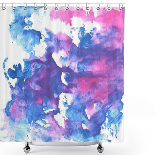Personality  Han Blue Abstract Watercolor Background Shower Curtains