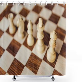 Personality  Old Wooden Chess Board  Shower Curtains