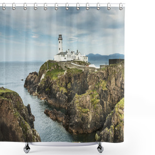 Personality  White Lighthouse, Fanad Head, Shower Curtains