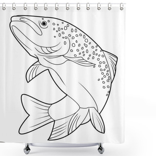 Personality  Vector Illustration Of Salmon Fish Shower Curtains