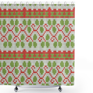 Personality  Color Knitted Christmas Seamless Pattern Shower Curtains