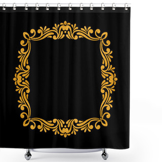 Personality  Elegant Luxury Vintage Gold Floral Frame Shower Curtains