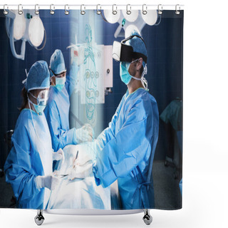 Personality  Surgeons Performing Operation Shower Curtains
