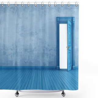 Personality  Empty Blue Vintage Room Shower Curtains
