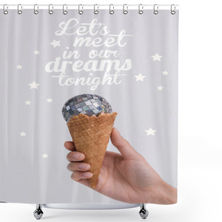 Personality  Ice Cream Cone With Christmas Ball Shower Curtains