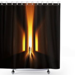 Personality  Go Into The Light - Golden Yellow Shower Curtains