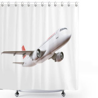 Personality  Commercial Plane Model Isolated On White Shower Curtains