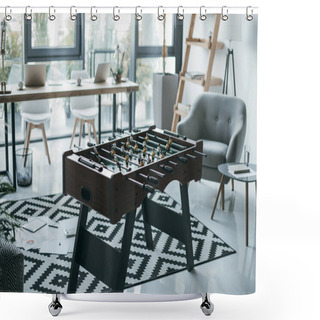 Personality  Foosball At Modern Office Shower Curtains