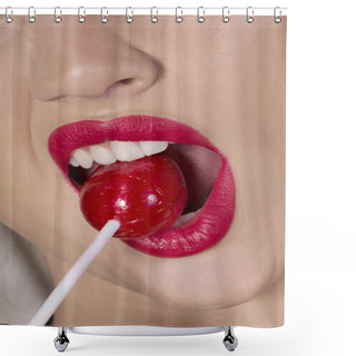 Personality  Joy Of Candy And Lips Shower Curtains