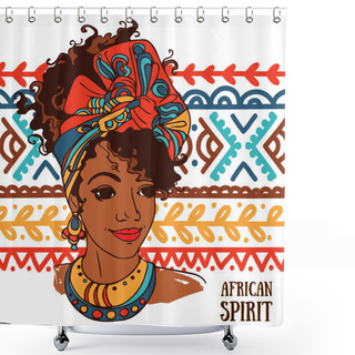 Personality  Beautiful African American Woman On Beautiful Ornament Shower Curtains