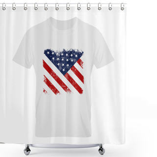 Personality  T-shirt Emblem And Logo Concept Mock Up Shower Curtains
