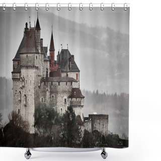 Personality  Shot Of The Chateau Menthon Saint Bernard, A Historical Castle N Shower Curtains