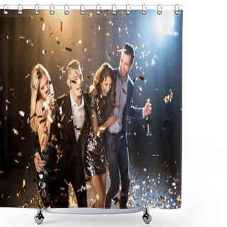 Personality  Happy Friends Celebrating Shower Curtains