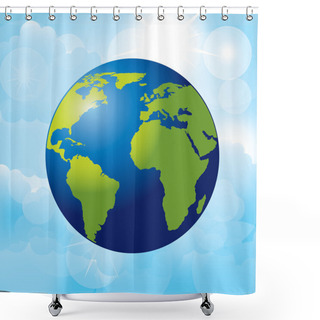 Personality  Planet Earth Shower Curtains